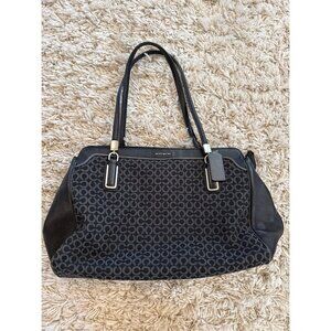 Coach Leather/Fabric Medium Handbag Purse Black